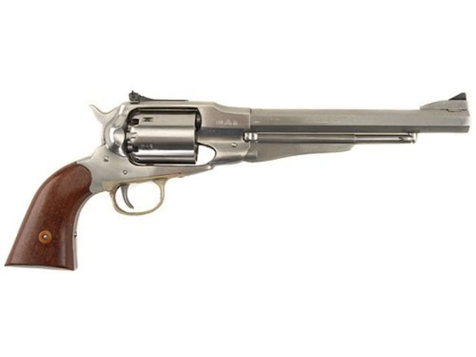 Uberti 1858 Remington Black Powder Revolver 44 Caliber 8" Barrel Adjustable Sights Stainless Steel Frame