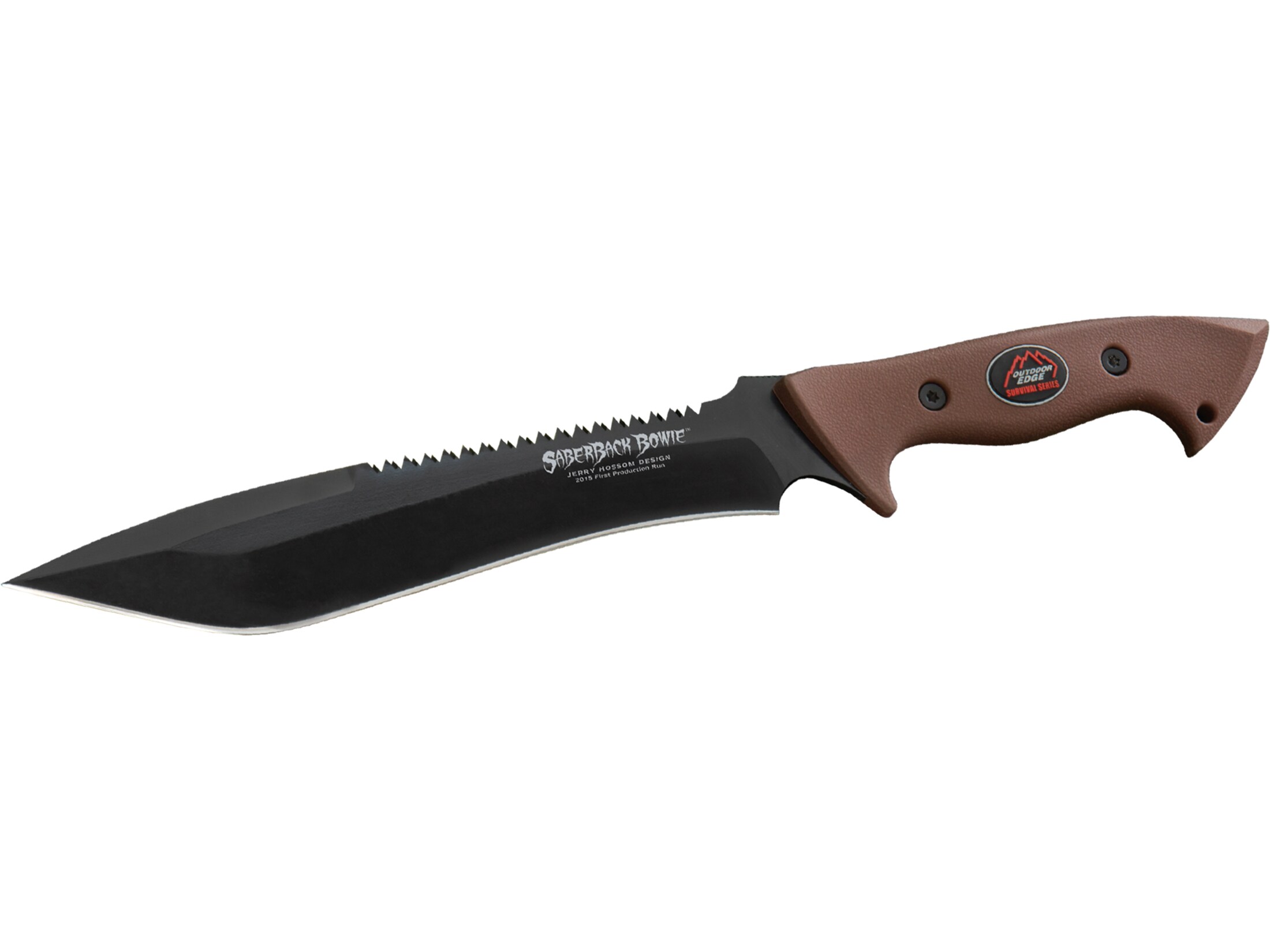 Outdoor Edge SaberBack Bowie Fixed Blade Knife 10.25 Black 65Mn Carbon