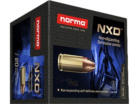 Norma NXD 45 ACP Ammo 118 Grain Fluted Lead Free Box of 20