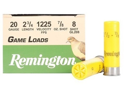 Remington Game Load Ammo 20 Ga 2 3 4 7 8oz 8 Shot Box Of 25