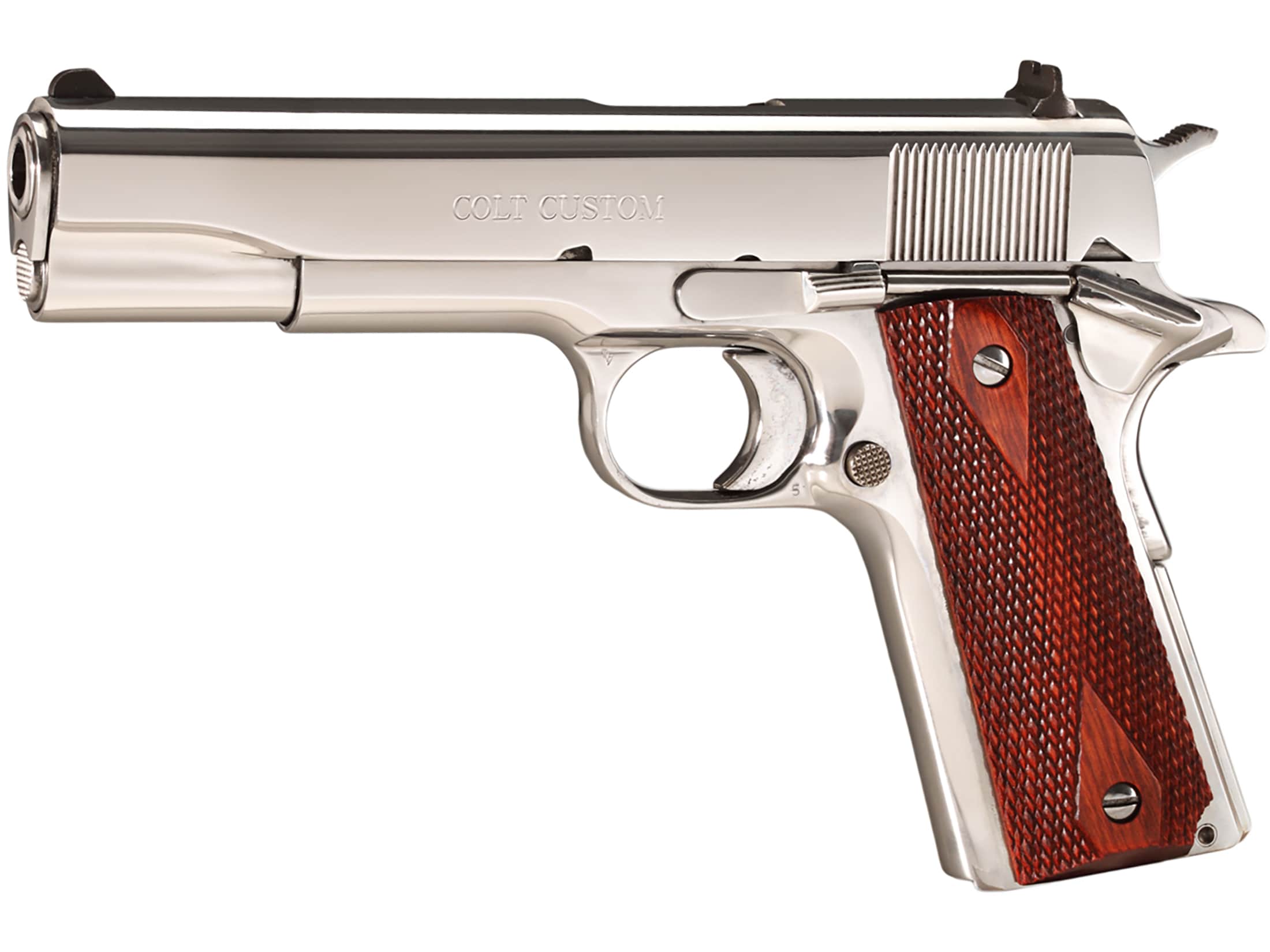 Colt Bright Stainless Government 38 Super Pistol 5 Barrel 9+1 Round