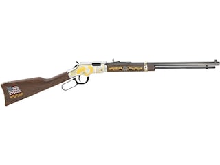 Henry Golden Boy Military Service Lever Action Rimfire Rifle 22 Long Rifle 20" Barrel Blued and Walnut Straight Grip image