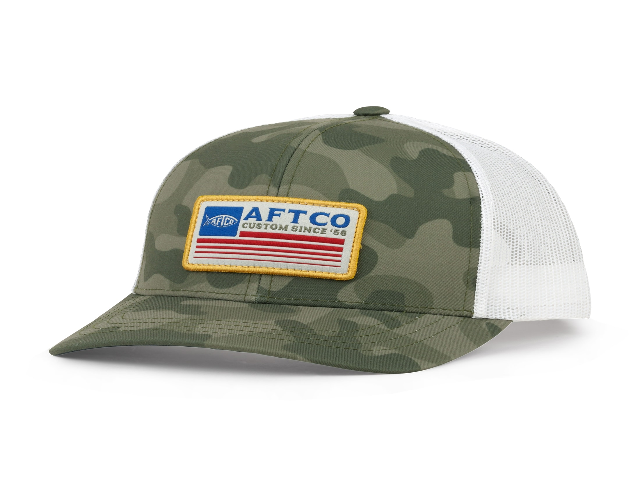AFTCO Men's Crossbar Trucker Hat Charcoal Acid Camo One Size Fits Most