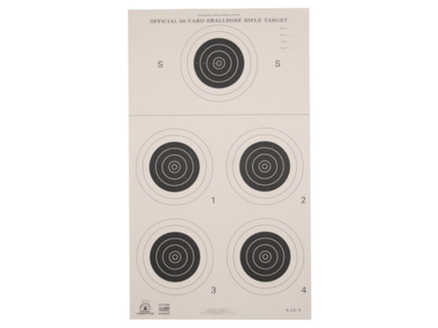 Official 100 Yd Small Bore Rifle Target- black P 50 pcs NRA Paper TQ-4 