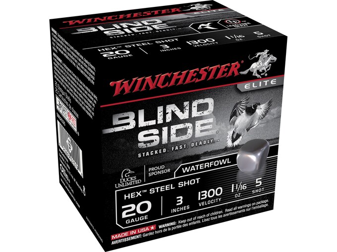 Winchester Blind Side Ammunition 20 Gauge 3" 1-1/16 oz Non-Toxic Steel Shot