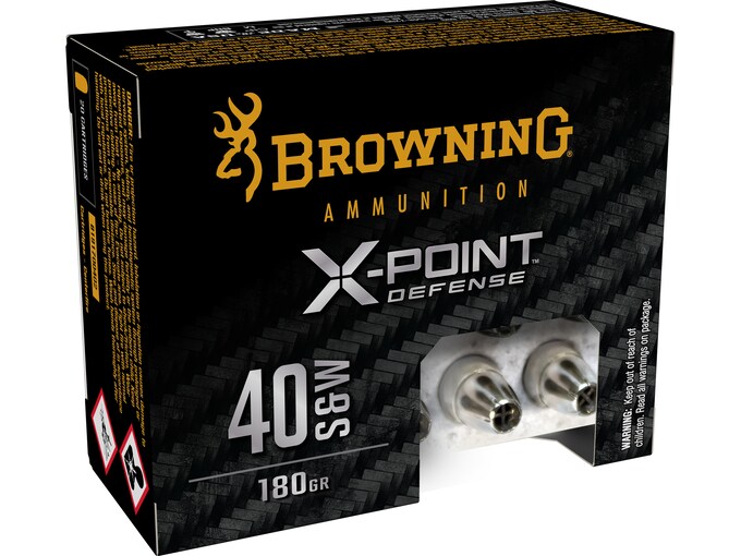Browning XPoint Defense Ammo 40 S&W 180 Grain Jacketed Hollow Point
