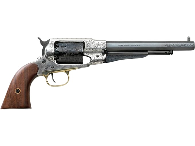 Pietta 1858 Remington Black Powder Revolver 44 Caliber 8" Barrel Old Silver Steel Frame Blue