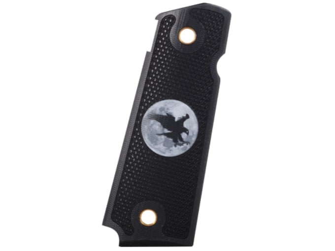 Nighthawk Custom Thin AlumaGrips 1911 Government, Commander with Nighthawk Logo Aluminum Black