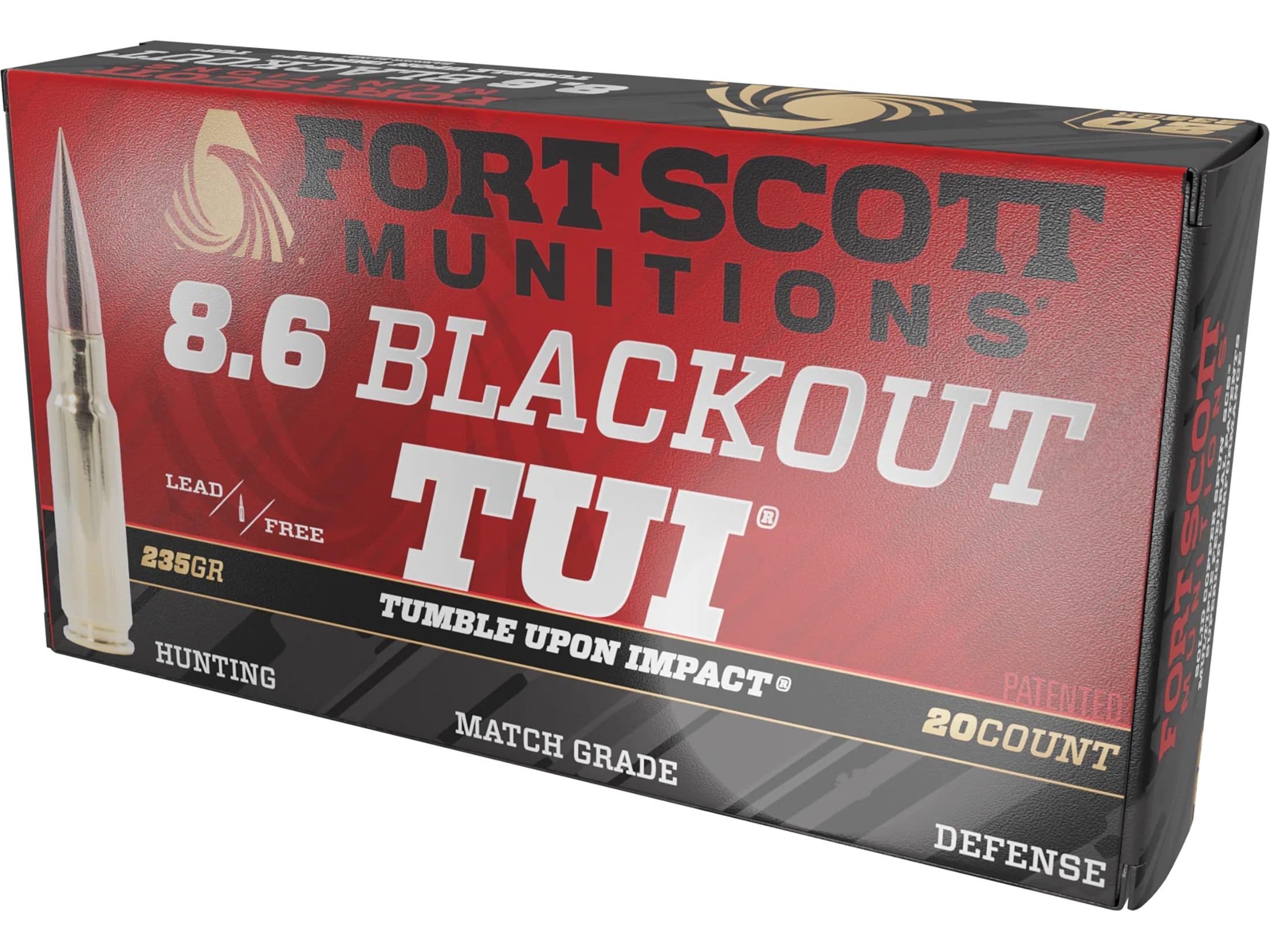 Fort Scott Munitions TUI 8.6 Blackout Ammo 235 Grain Solid Lead Free