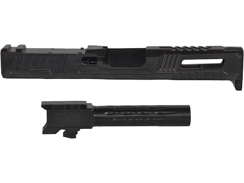 Faxon Hellfire Slide for Glock 19 Gen 3 RMR Cut with Match Series Barrel for Glock 19 9mm Luger 1 in 10" Twist Flame Fluted Stainless Steel Black