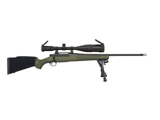 Mossberg Patriot Night Train Bolt Action Centerfire Rifle 308 Winchester 22" Fluted Barrel Blued and Olive Drab Straight Grip With Scope image
