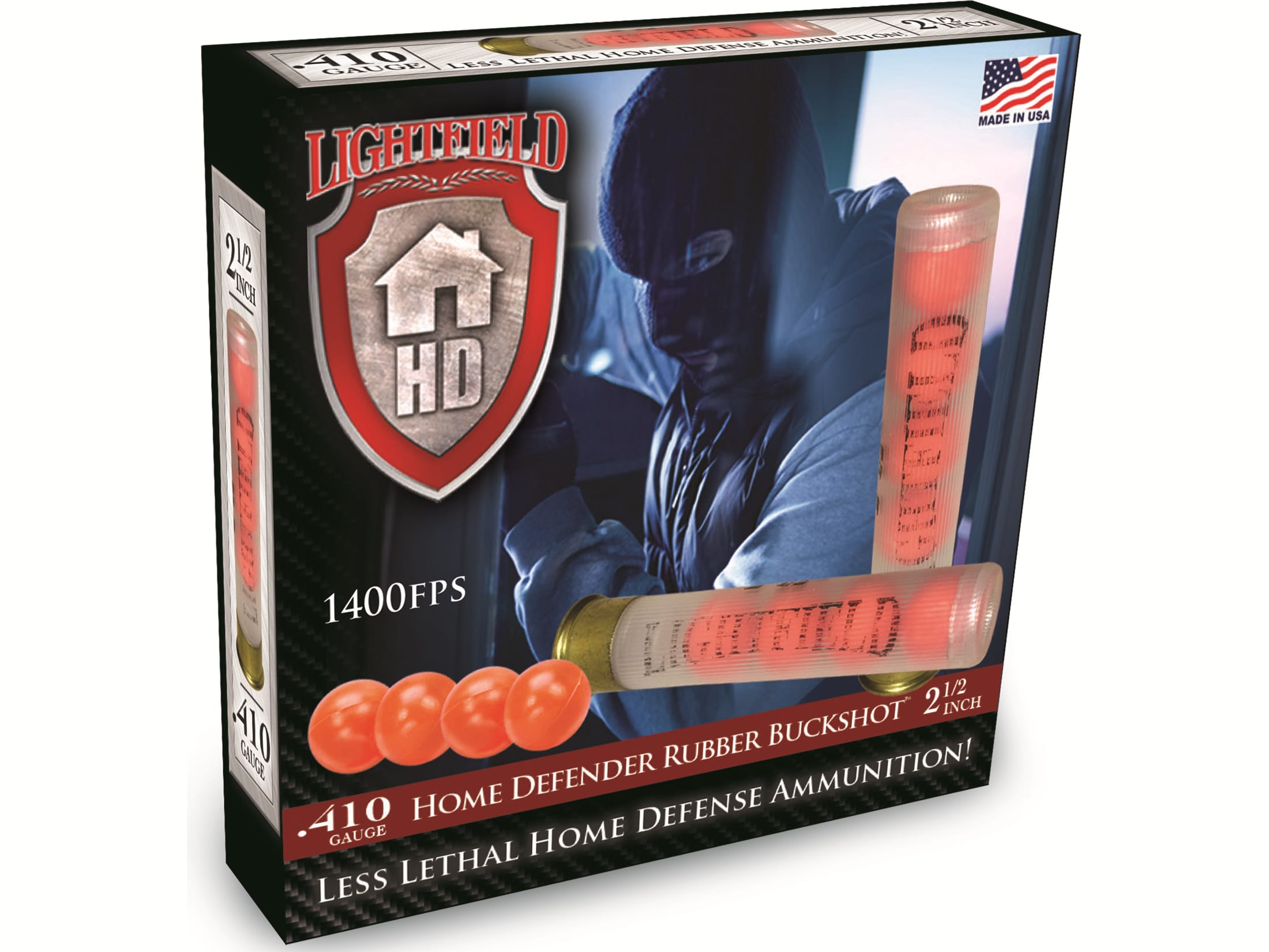 Lightfield Home Defender Less Lethal Ammo 410 Bore 2-1/2 Rubber