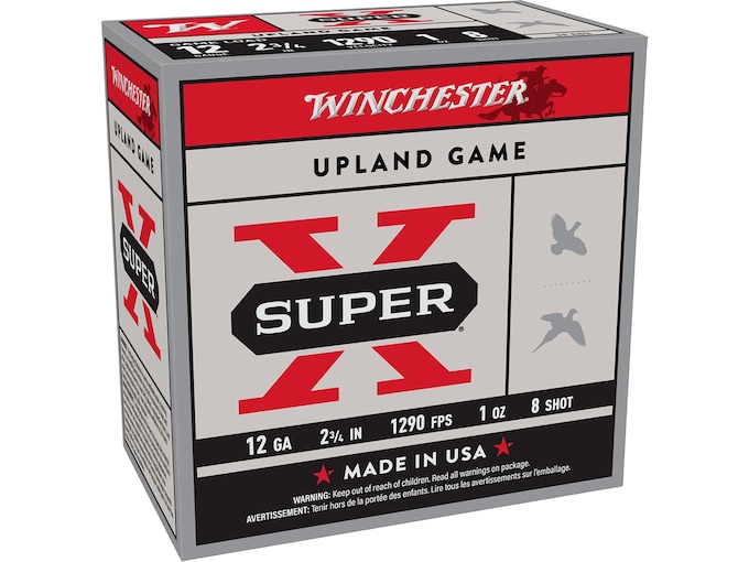 Winchester Super-X Game Load Ammunition 12 Gauge 2-3/4" 1 oz #8 Shot Box of 25