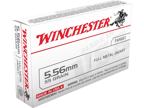 Winchester White Box USA M193 5.56x45mm NATO Ammo 55 Grain Full Metal Jacket Box of 20 (Box of 20)