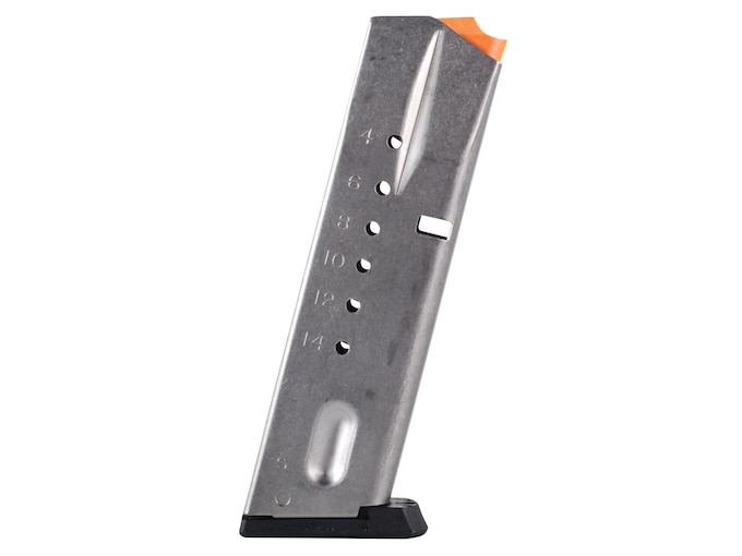 Smith & Wesson Magazine S&W 59, 459, 659, 910, 915, 5903, 5904, 5906, 5923, 5924, 5926, 5943, 5944, 5946 9mm Luger 15-Round Stainless Steel