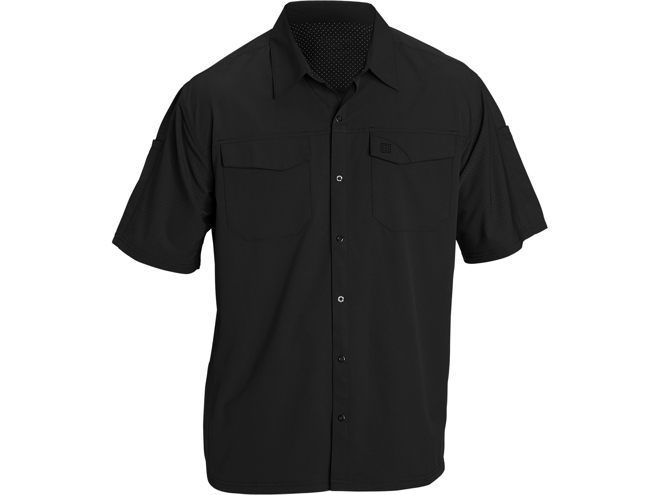 5.11 Men's Freedom Flex Button-Up Short Sleeve Shirt Polyester Black