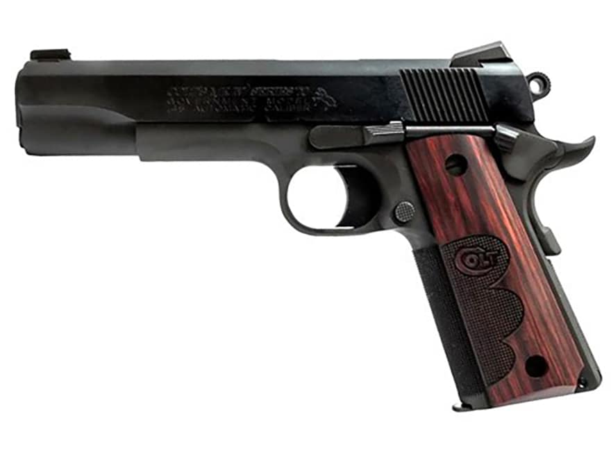 Cap Pistol 45 Style Super Cap Gun Black with Brown Grips Semi Automatic 8-shot 