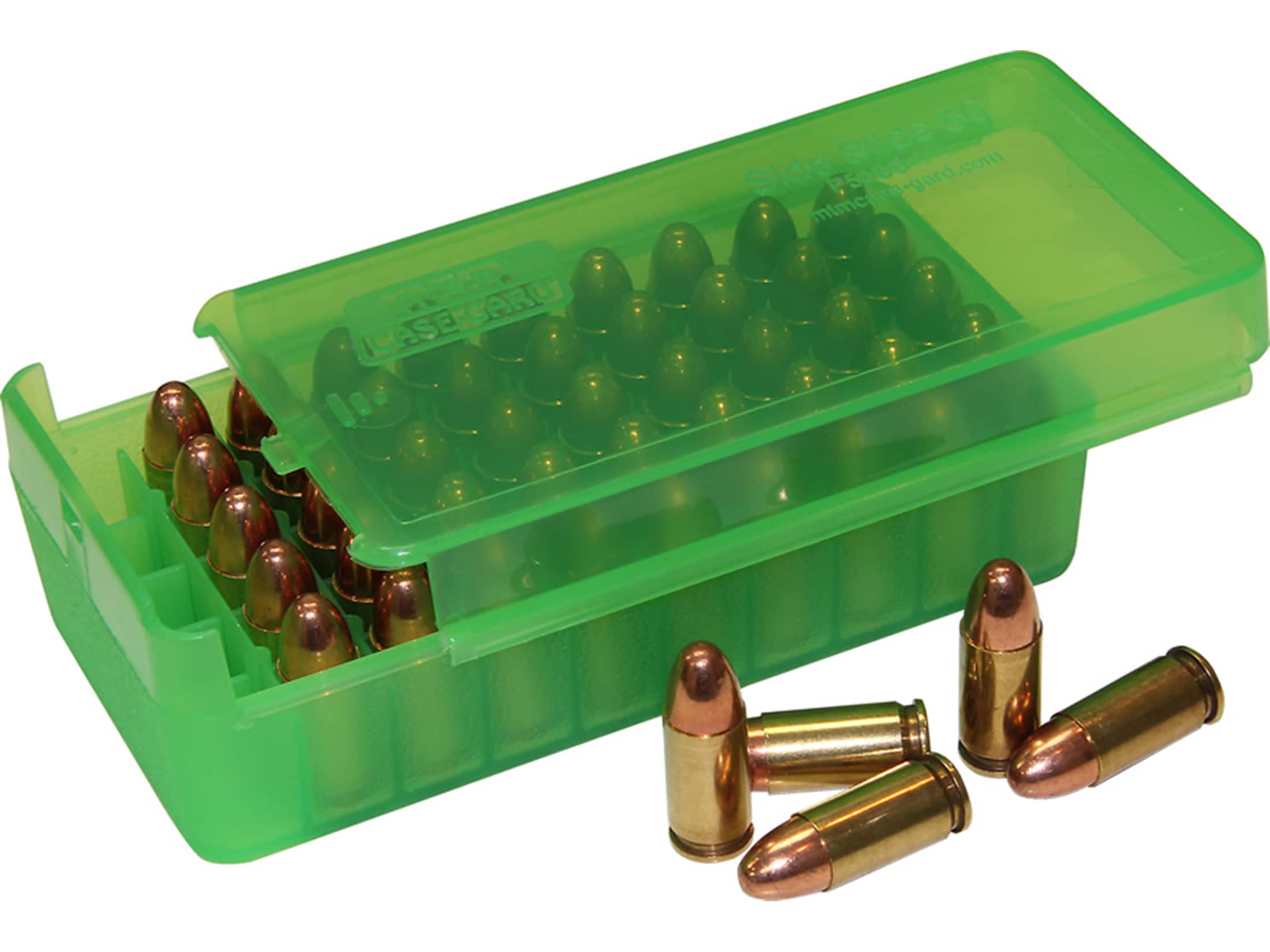 Ammo Case Ammunition Box Carry Storage Handgun Pistol 9mm .380ACP Bullets x 100 