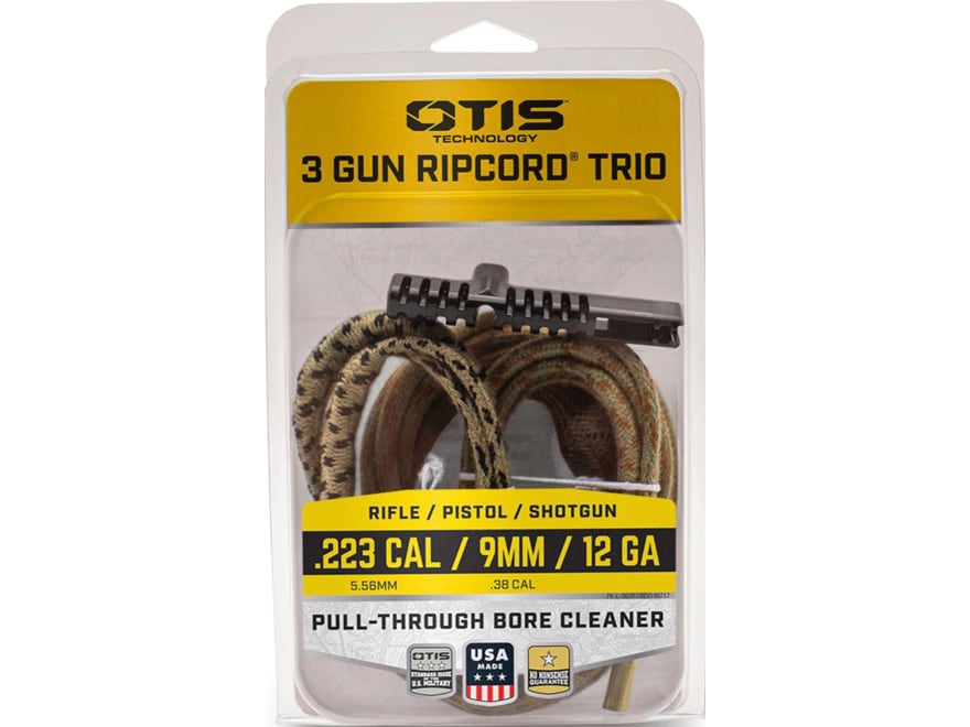 Otis Ripcord Bore Cleaner 3 Gun Trio 223, 9mm, 12 Ga