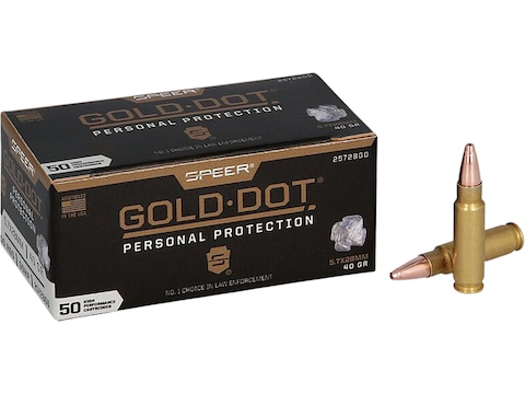 Speer Gold Dot Ammo 5.7x28mm FN 40 Grain Gold Dot Bonded Soft Point