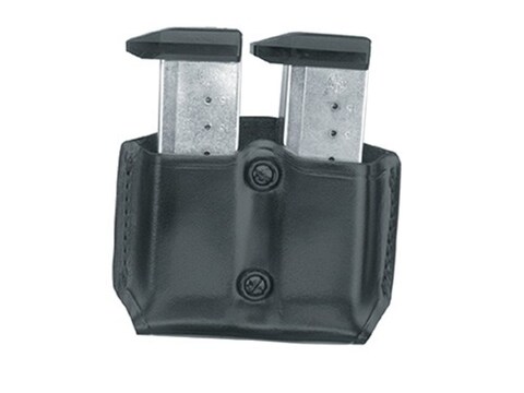 Black Pebble Grain Leather Bow Detail Double Card Holder