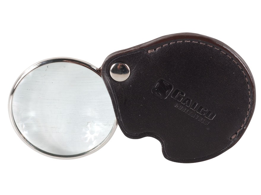 Galco Folding Pocket Magnifying Glass 3X Leather Brown