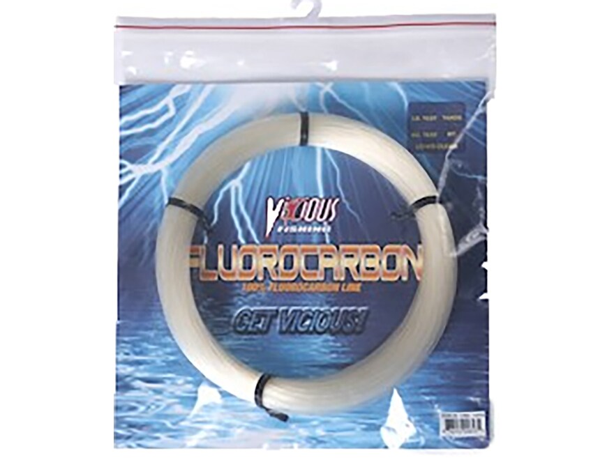Vicious Pro Elite Fluorocarbon Fishing Leader 50lb 110yd Clear