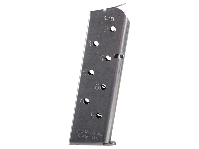 CM Products Match Grade Magazine 1911 Government, Commander 45 ACP 8-Round Stainless Steel