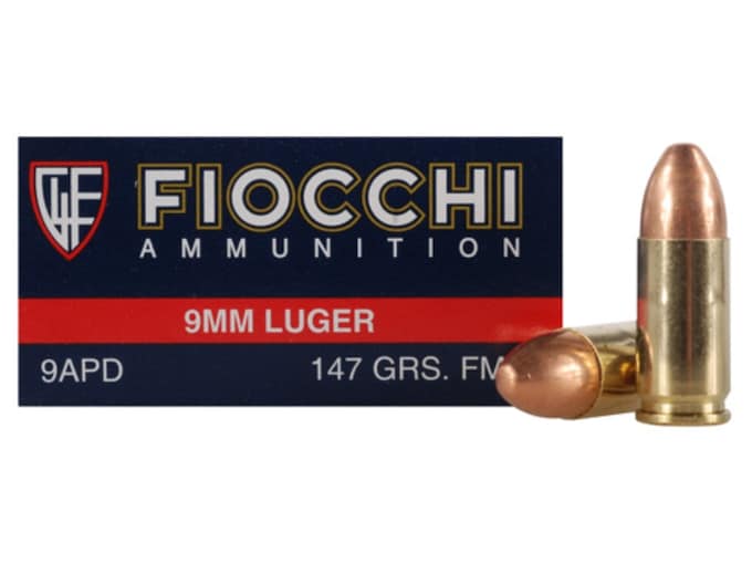 Fiocchi Shooting Dynamics Ammunition 9mm Luger 147 Grain Full Metal Jacket Box of 50
