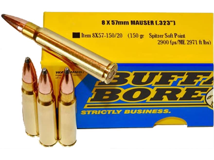 Buffalo Bore 8x57mm JS Mauser (8mm Mauser) Ammo 150 Grain Spitzer Box