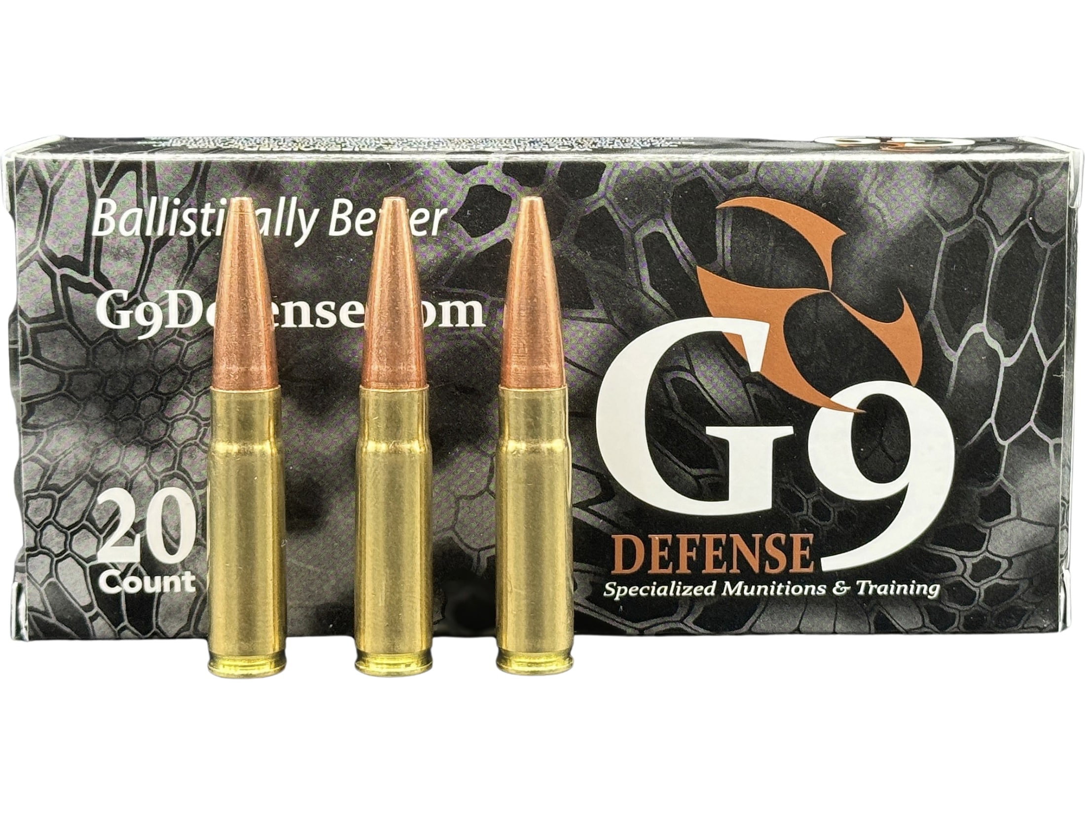 G9 Defense 300 AAC Blackout (7.62x35mm) Ammo 120 Grain Solid Hollow Point Lead Free Box of 20