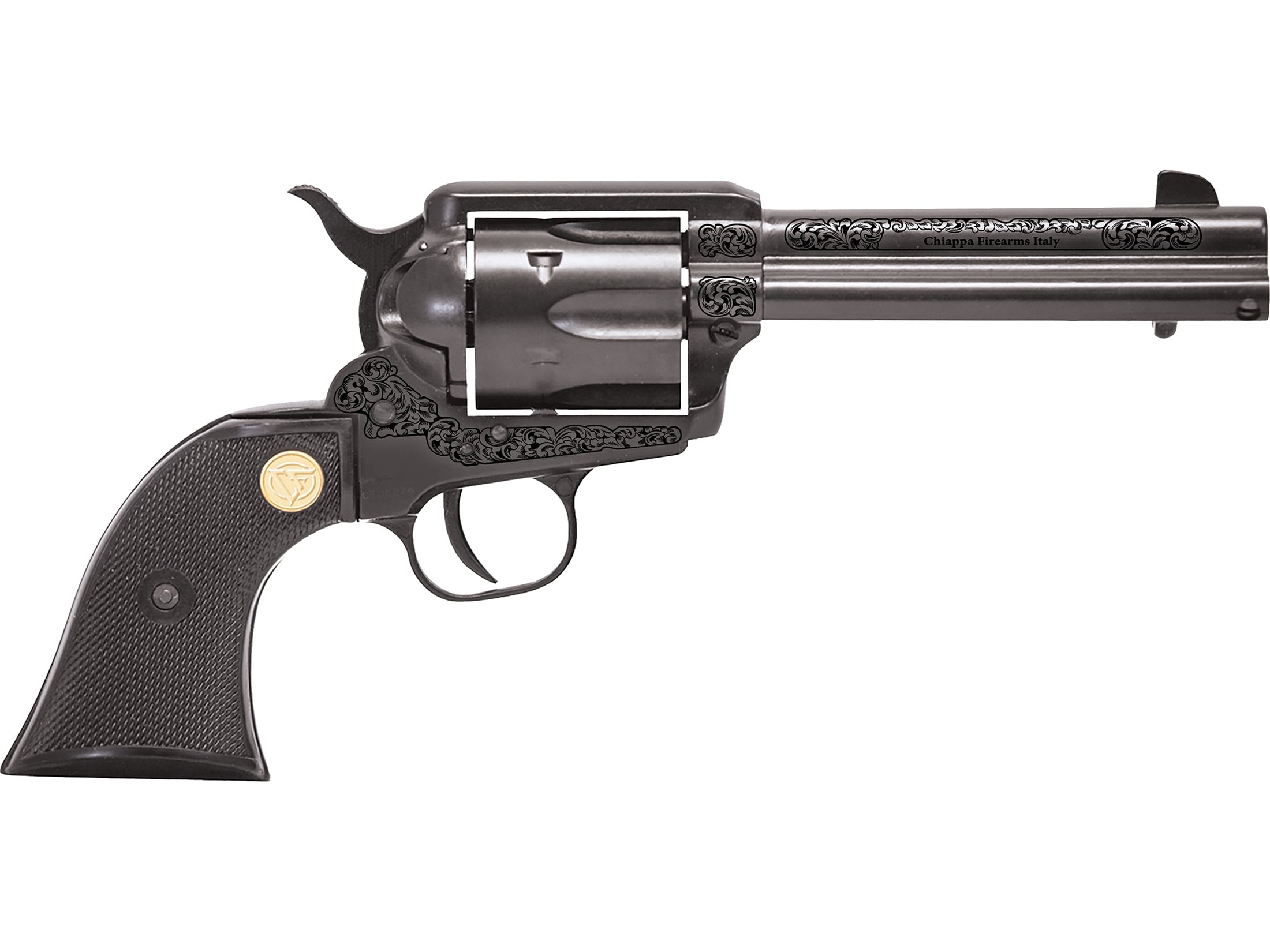 Chiappa 1873 SAA Engraved 22 Long Rifle Revolver 4.75 Blued Barrel 6