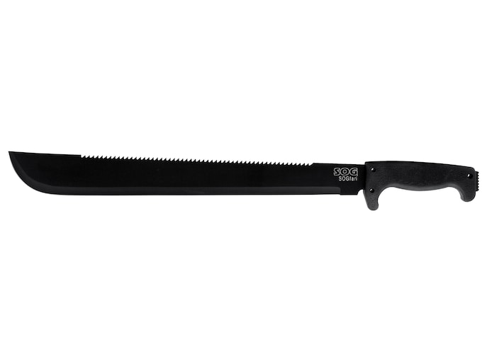 SOG SOGFari Machete 12.9 3CR13 SS Black Powder Coated Blade Kraton