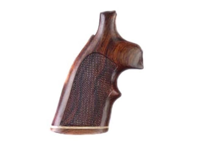 Hogue Fancy Hardwood Grips with Accent Stripe and Top Finger Groove Colt Python Checkered