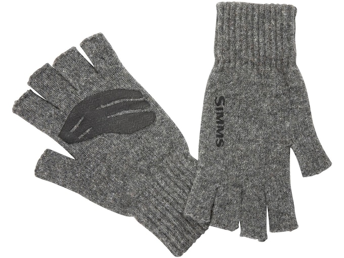 Simms Men's Wool Half Finger Mittens Steel Large/XL