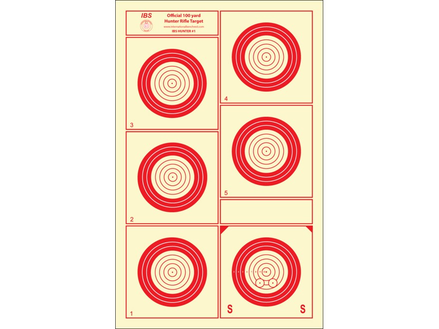20 Black on Heavy Paper IBS100BR 100 Yard Bench Rest Targets 8" x 15.5" 