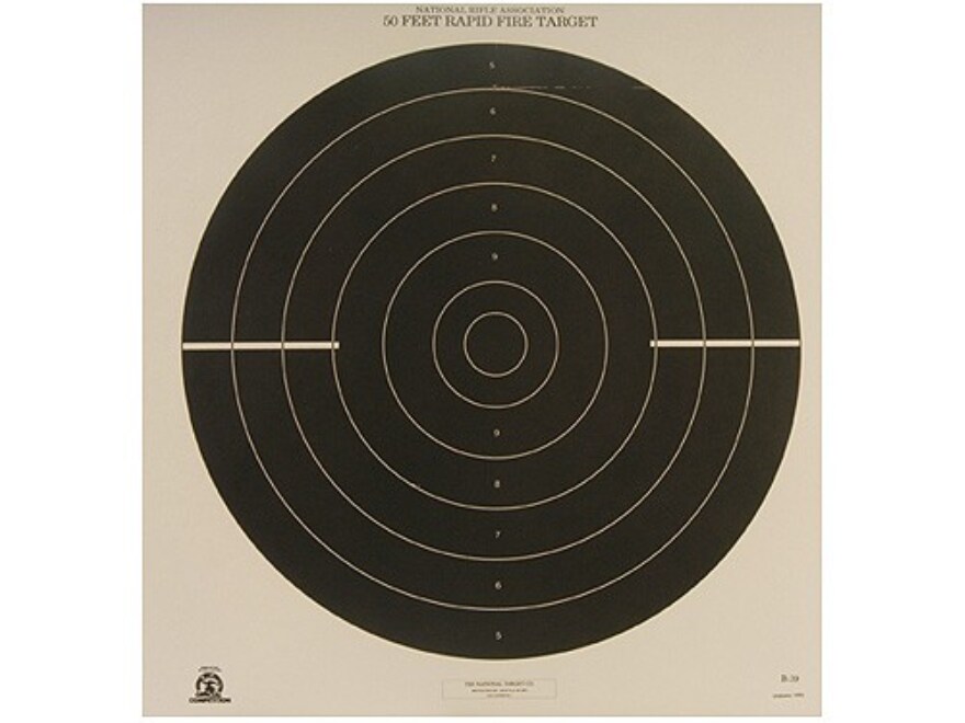 NRA Official International Pistol Targets B-39 50' Rapid Fire Paper