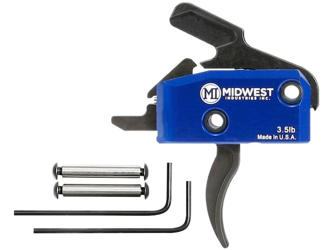 Midwest Industries Enhanced Drop-In Trigger Group Curved with Anti Walk Pins AR-15 3.5 lb Single Stage
