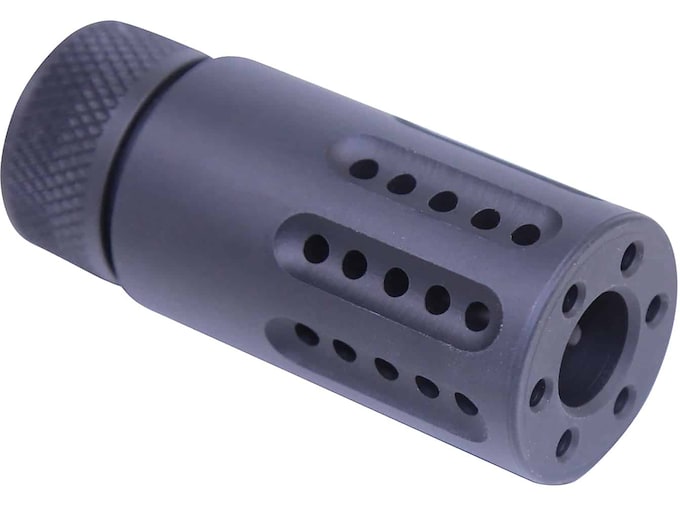 GunTec Muzzle Brake with Slip-Over Barrel Shroud AR-15 1/2"-28 Thread 223 Remington, 5.56x45mm NATO, 9mm Luger Steel Matte