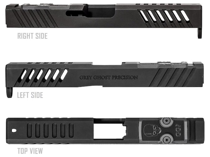 Grey Ghost Precision V1 Slide Glock 17 RMR, DeltaPoint Pro Cut Stainless Steel Black