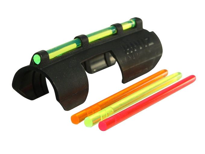 HIVIZ MPB Tactical Snap On Front Sight for Shotguns without Vent Rib 12 Ga, 16 Ga, 20 Ga Fiber Optic with 4 Interchangeable Lite Pipes