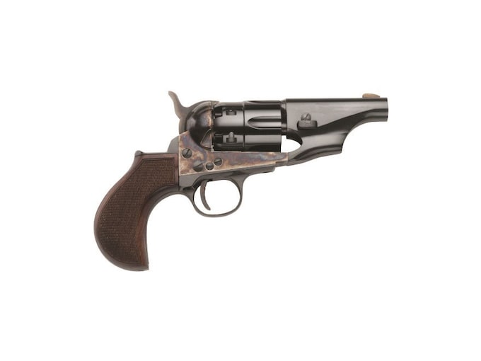 Pietta 1860 Army Snub Nose Black Powder Revolver 3" Barrel Steel Frame with Checkered Thunderer Grips Blue