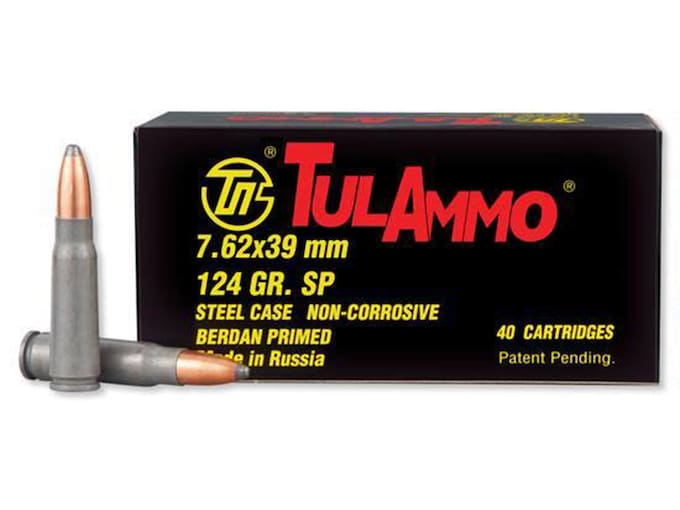Tulammo ammo 7 62x39mm 124 grain soft point box of 40