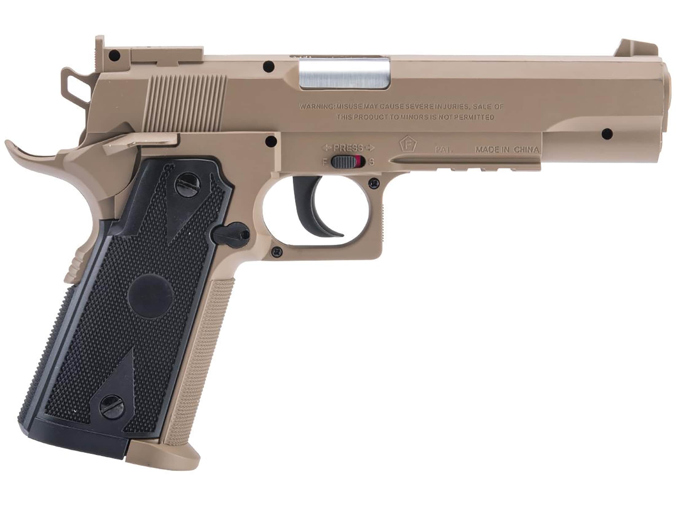 EMG Swiss Arms P1911 Match Air Pistol 177 Cal BB CO2 Powered Tan