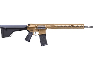 LWRC IC-DI Competition Semi-Automatic Centerfire Rifle 5.56x45mm NATO 16.1" Fluted Barrel Black and Flat Dark Earth Pistol Grip image