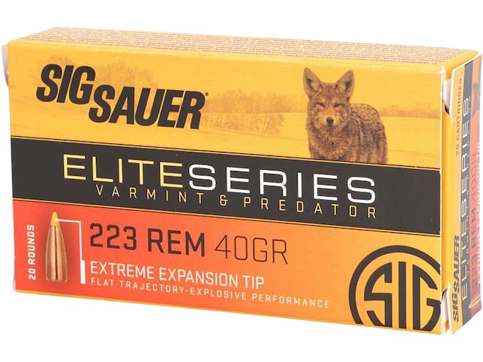 Sig Sauer Elite Performance Varmint and Predator Ammunition 223 Remington 40 Grain Polymer Tip Box of 20