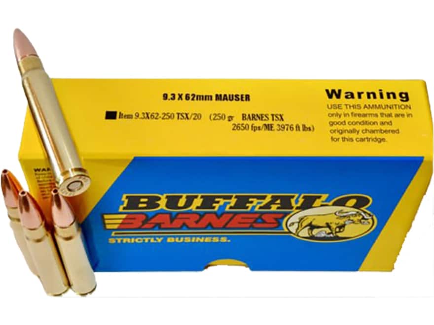Buffalo Bore 9.3x62mm Mauser Ammo 250 Grain Barnes TSX Hollow Point