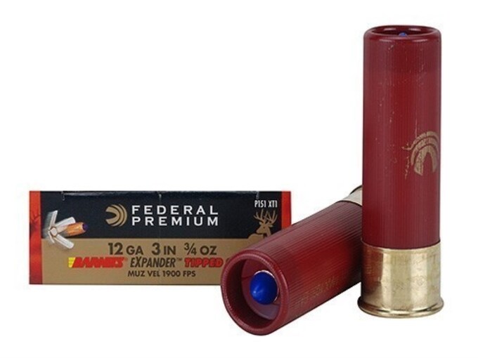Federal Premium Vital Shok Ammo 12 Ga 3 3 4oz Barnes Expander Polymer