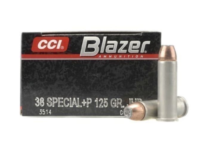 Blazer Ammunition 38 Special +P 125 Grain Jacketed Hollow Point Box of 50