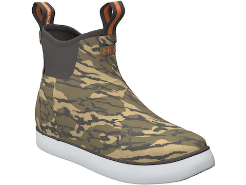 Huk Rogue Wave Camo Deck Boots Neoprene Mossy Oak Bottomland Men's 9 D